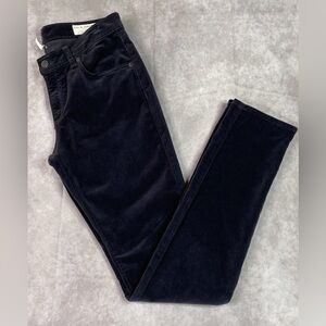 Rag & Bone Womens Black Dark Wash Slim Fit Corduroy Straight Jeans Size 28